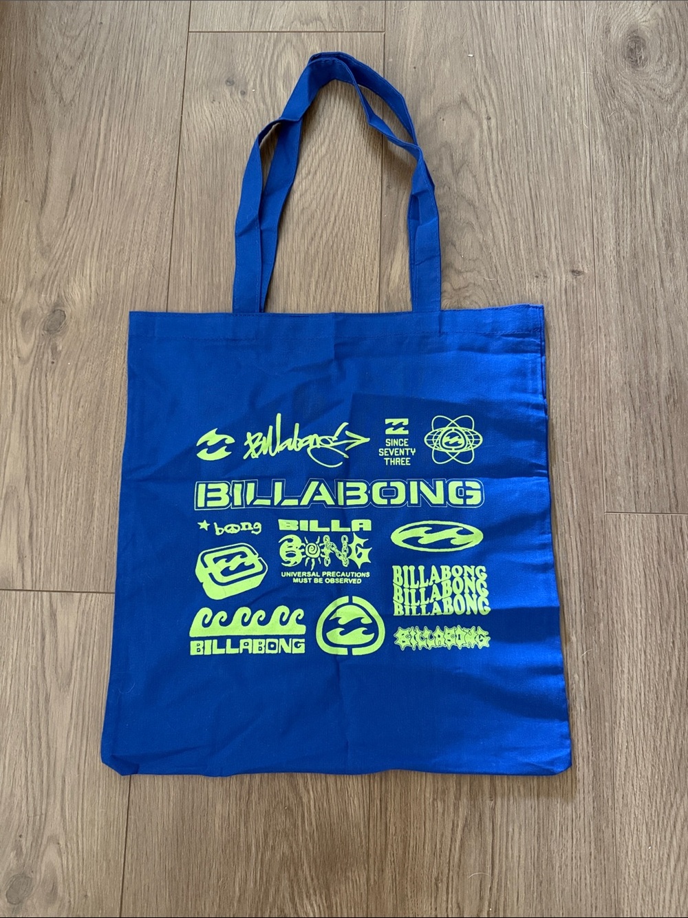 Billabong Royal Blue Tote with Neon Logos